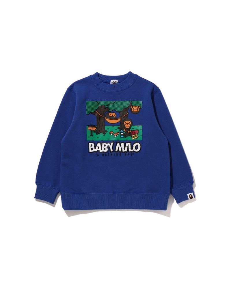 Hauts Bape Baby Milo Hammock Crewneck Bleu Enfant | FGH-61063746